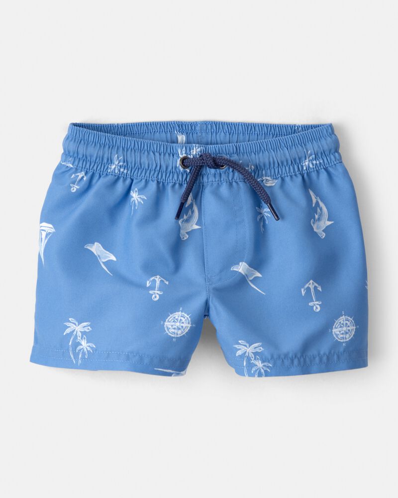 Baby Boy 2-Piece Shark Long-Sleeve Rashguard Swimsuit Set - Blue/White, image 3 of 5 slides