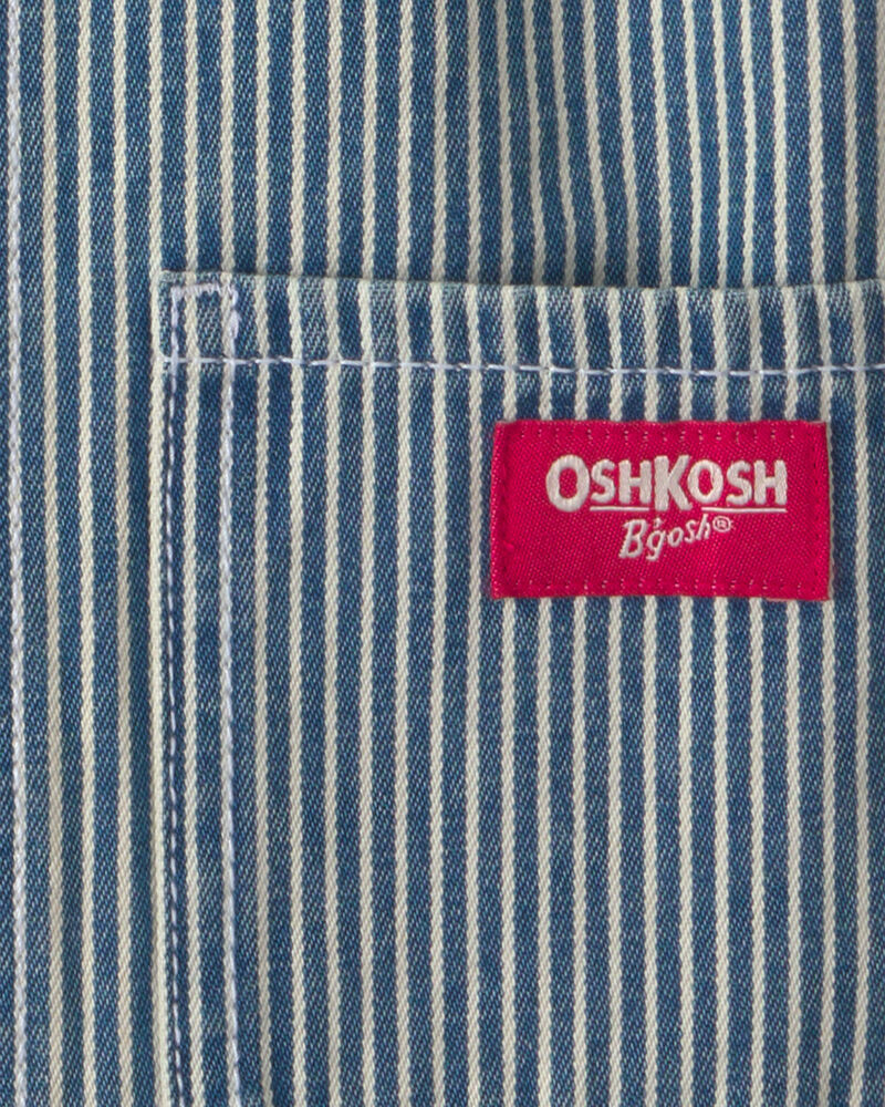 Toute-petit fille - Ensemble salopette en denim &agrave; rayures hickory et manches longues - D&eacute;lav&eacute; clair, image 8 sur 9 diapositives