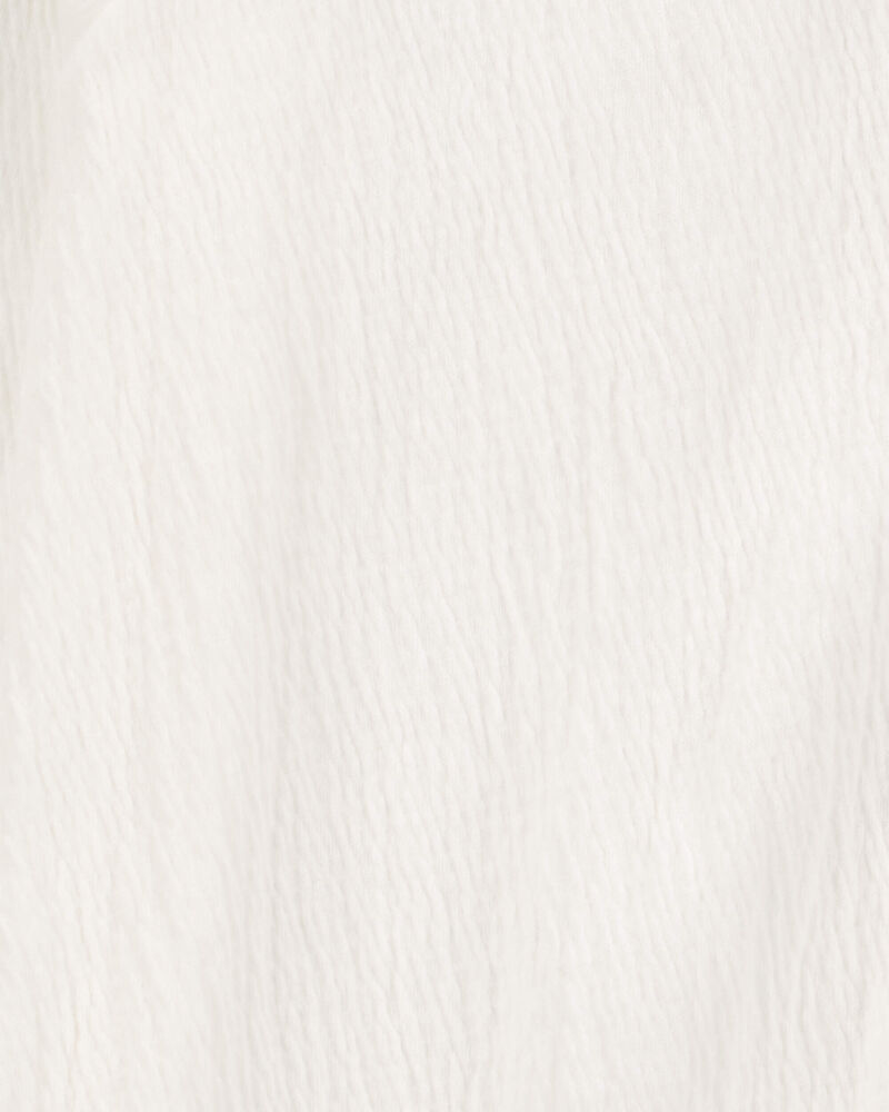 Kid Gauze Long-Sleeve Button-Up Top - Cream, image 2 of 3 slides