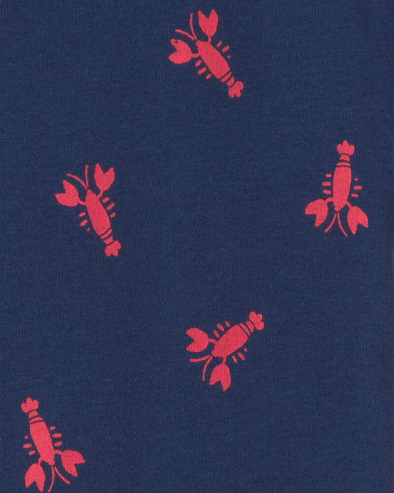 Toddler Boy Lobster 100% Cotton Snug Fit 1-Piece Pyjama Set - Blue, image 3 of 4 slides