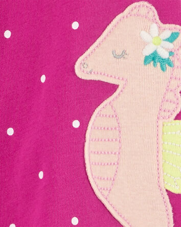 Baby Seahorse Snap-Up Cotton Romper, 