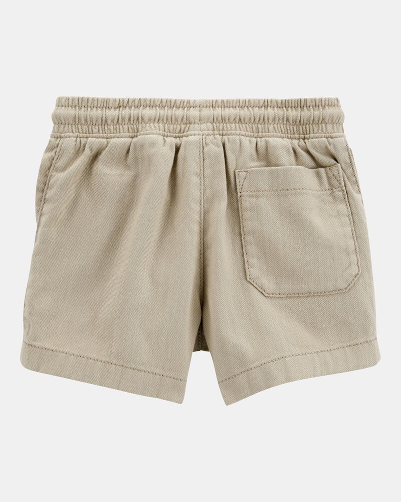 Toddler Pull-On Twill Shorts - Khaki, image 4 of 6 slides
