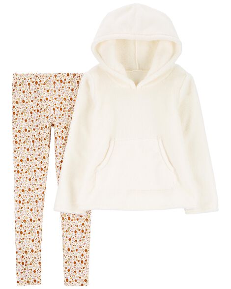 Totally Cool Pink Pullover Hoodie And Snowflake Legging Set