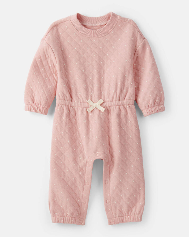 Baby Girl Long-Sleeve Jumpsuit - Pink, image 1 of 3 slides