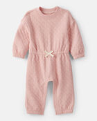 Baby Girl Long-Sleeve Jumpsuit - Pink, image 1 of 3 slides
