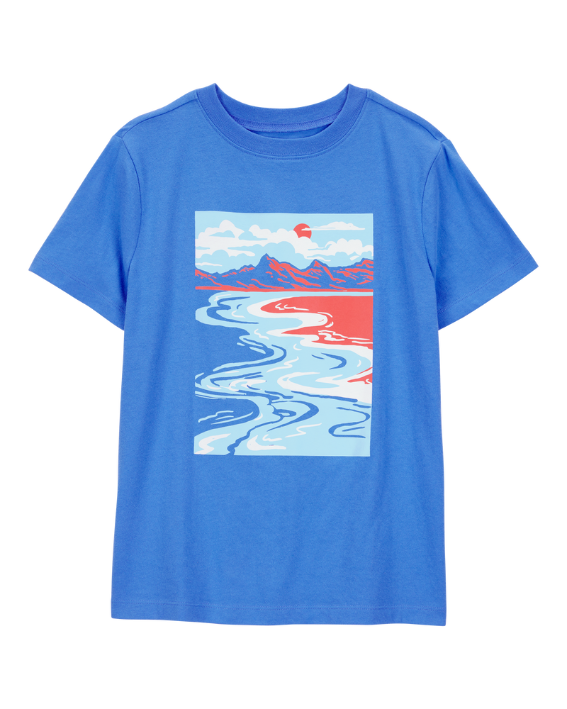 Kid Scenic Beach  Short-Sleeve Graphic Tee - Blue, image 1 of 3 slides