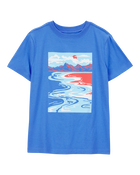 Kid Scenic Beach  Short-Sleeve Graphic Tee - Blue, image 1 of 3 slides