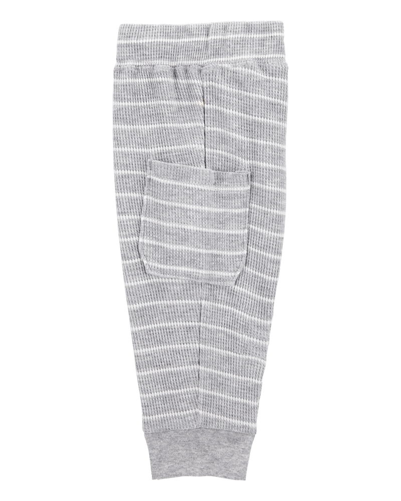 Bébé Ensemble 2 pièces cache-couche en tricot gaufré à rayures et pantalon - Chiné, image 2 sur 4 diapositives
