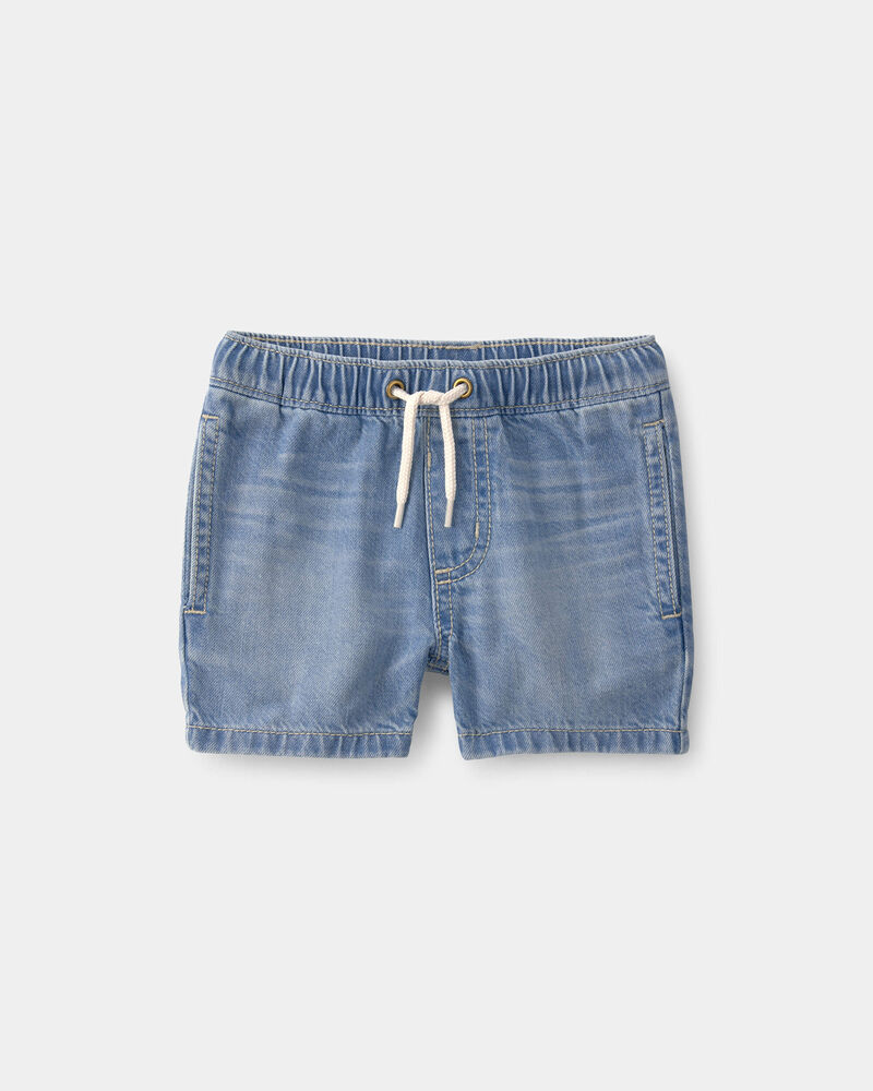 B&eacute;b&eacute; gar&ccedil;on - Short &agrave; cordon de serrage en denim - D&eacute;lav&eacute; clair, image 1 sur 3 diapositives