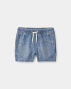 B&eacute;b&eacute; gar&ccedil;on - Short &agrave; cordon de serrage en denim - D&eacute;lav&eacute; clair, image 1 sur 3 diapositives