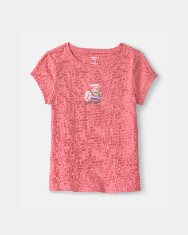 Girls Macaron Ruched Top - Coral, image 1 of 3 slides