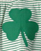 B&eacute;b&eacute; - Ensemble 2 pi&egrave;ces cache-couche &agrave; manches longues ray&eacute; et pantalon de la Saint-Patrick &ndash; Vert/Blanc, image 5 sur 6 diapositives