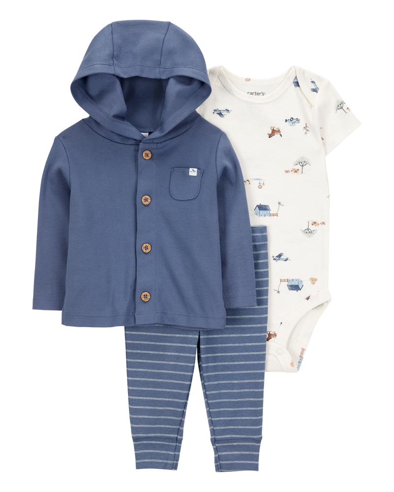 Bébé Ensemble 3 pièces cardigan Little à étable, image 1 sur 6 diapositives