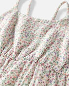 Enfant en bas âge Combinaison en tissu gaze de coton biologique à motifs de fleurs, image 2 sur 4 diapositives