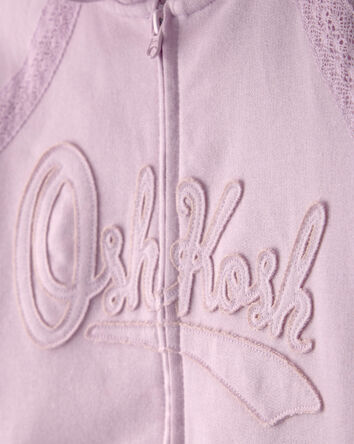 Filles - Blouson &agrave; capuchon et fermeture &agrave; glissi&egrave;re, motif logo OshKosh - Mauve, 