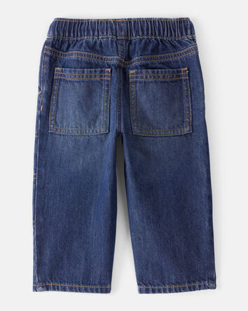 Baby Boy Pull-On Wide-Leg Denim Jeans - Dark Wash, 