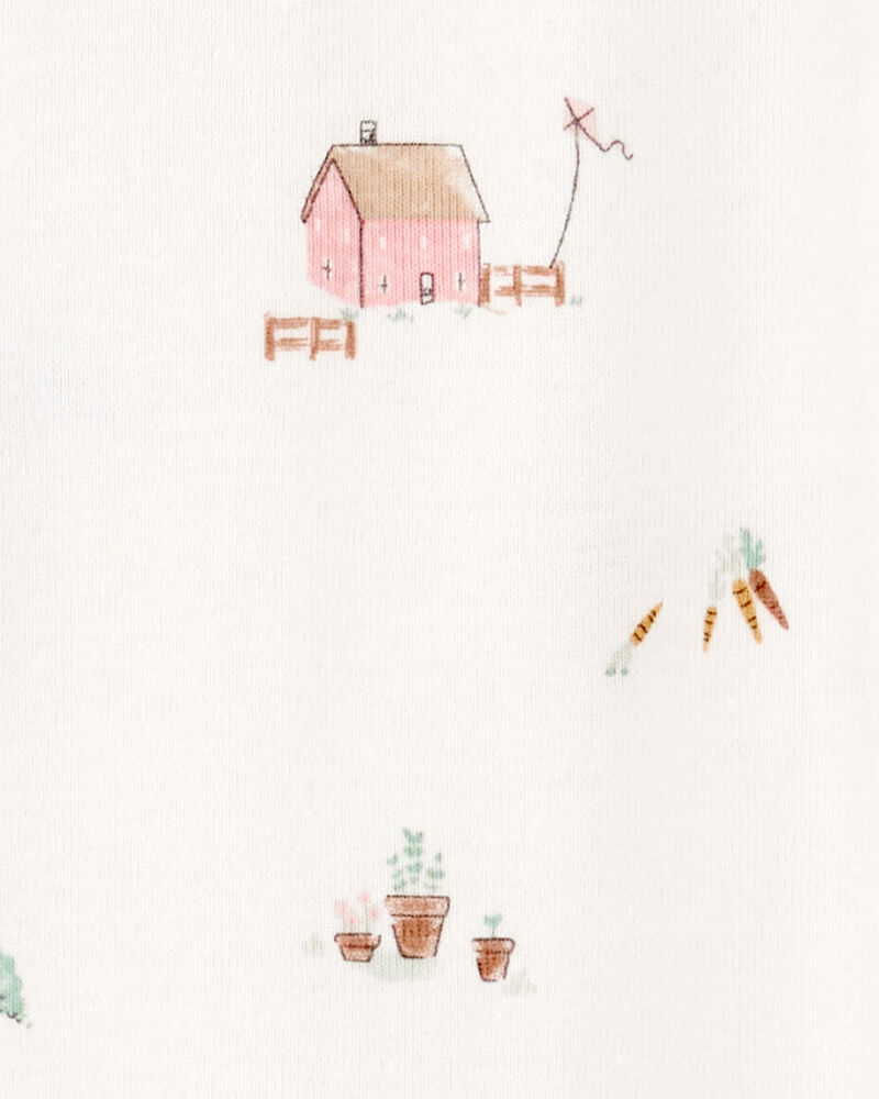 Baby 2-Piece Barn Print 2-Way Zip Sleeper & Headwrap Set, image 2 of 3 slides