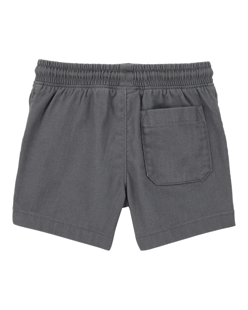 Toddler Pull-On Twill Shorts - Grey, image 4 of 6 slides