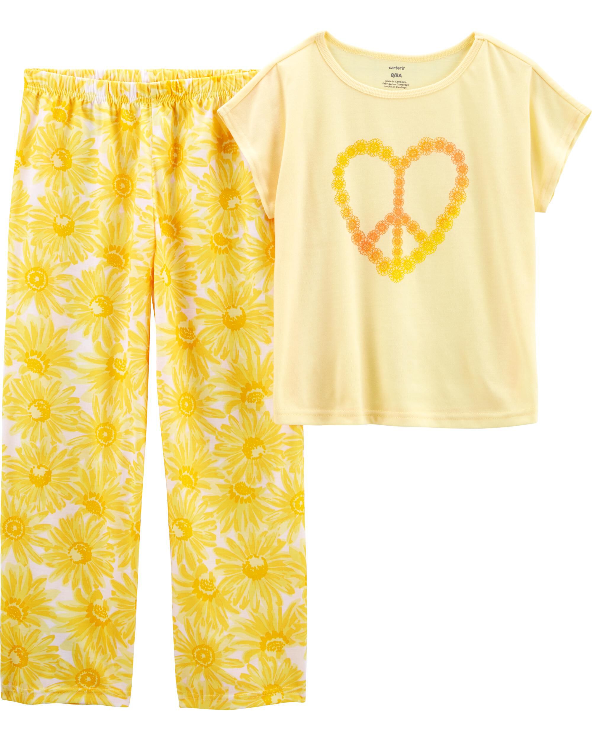 2 Piece Peace Sign Loose Fit Pyjamas