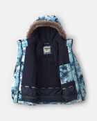Girls  2 Piece Floral Snowsuit- Blue, image 2 of 13 slides