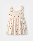 Baby Girl Cherry Sleeveless Dress - Cream, image 1 of 4 slides