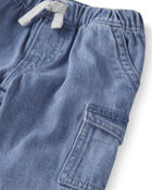 Baby Organic Cotton Denim Cargo Pants, image 3 of 6 slides
