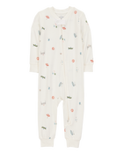 Toddler 1-Piece Camp Print Zip-Up PurelySoft Footie Pajamas, image 1 of 5 slides
