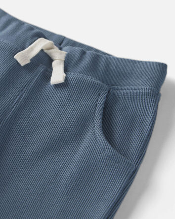 B&eacute;b&eacute; - Emballage 2 pantalons en tricot gaufr&eacute; de coton biologique, 