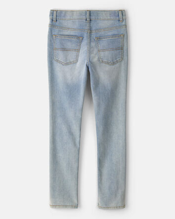 Kid Skinny Jeans In Sun Faded Light Wash, 