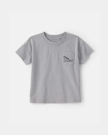 Tout-petit gar&ccedil;on - T-shirt &agrave; imprim&eacute; de l&eacute;zard sur la poche - Gris, 