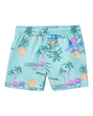 Toddler Tropical-Print Pull-On Swim Trunks, 