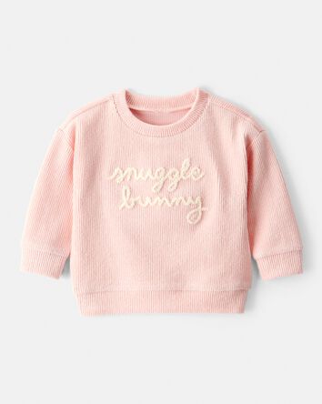 Baby Girl Snuggle Bunny Pullover Sweatshirt - Pink, 