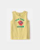 Toddler 'Flip Flop Season' Graphic Tank - Yellow, image 1 of 3 slides