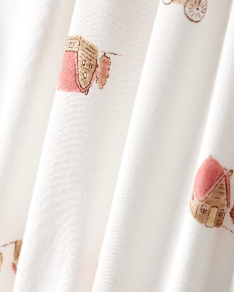 Baby Fall Print PurelySoft Long-Sleeve 2-Way Zip Sleeper- White, image 6 of 8 slides