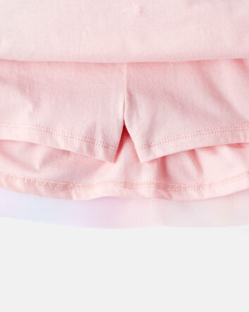 Tout-petit Ensemble 2 pièces t-shirt imprimé de collier et jupe-short à arc-en-ciel, 