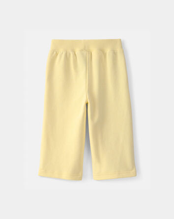 B&eacute;b&eacute; fille - Pantalon de sport &agrave; jambe large en jersey bouclette - Jaune, 