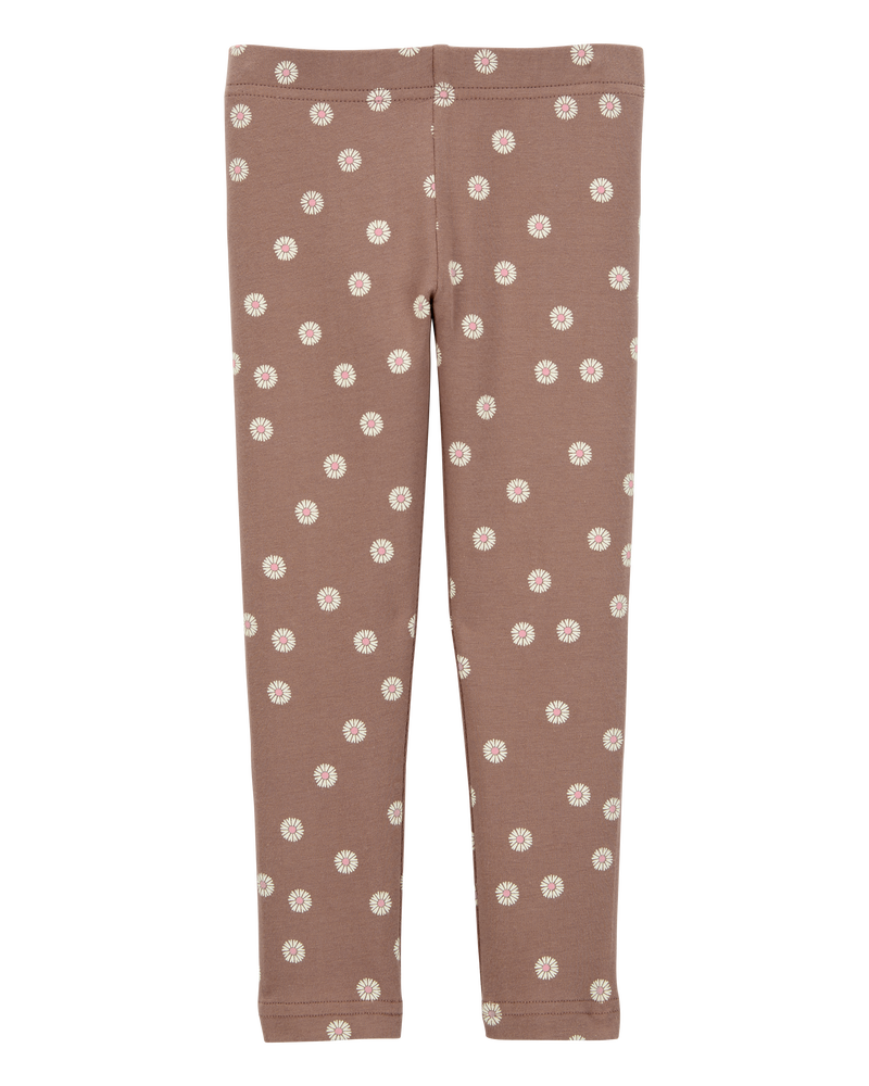 Toddler Girl Floral Stretch Leggings - Brown, image 3 of 7 slides