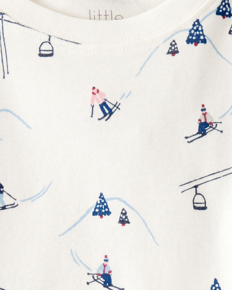 Toddler Organic Cotton Pyjamas in Snowy Slopes Print, image 3 of 4 slides