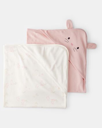 Baby Girl 2-Pack Hooded Towels, 