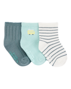 Bébé 3 paires de chaussons à motifs de voitures, image 1 sur 5 diapositives