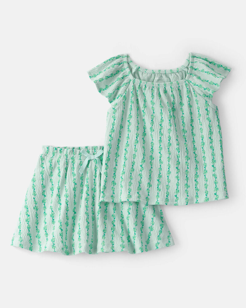 Toddler Girl 2-Piece Vine Top & Skort Set - Green, image 1 of 4 slides