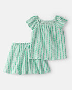 Toddler Girl 2-Piece Vine Top & Skort Set - Green, image 1 of 4 slides