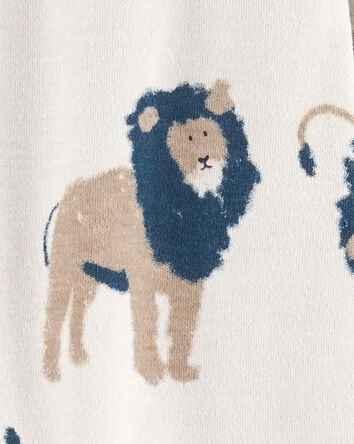 Lion 2-Way Zip Cotton Sleeper Pyjamas, 