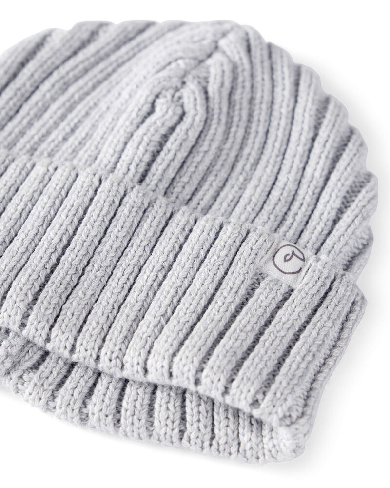 Baby Organic Cotton Sweater Knit Beanie, image 2 of 3 slides