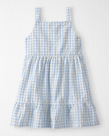 Tout-petit fille - Robe en seersucker faite avec du coton biologique, 