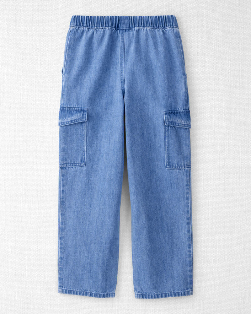 Kid Organic Cotton Chambray Cargo Pants, image 2 of 7 slides