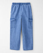 Kid Organic Cotton Chambray Cargo Pants, image 2 of 7 slides