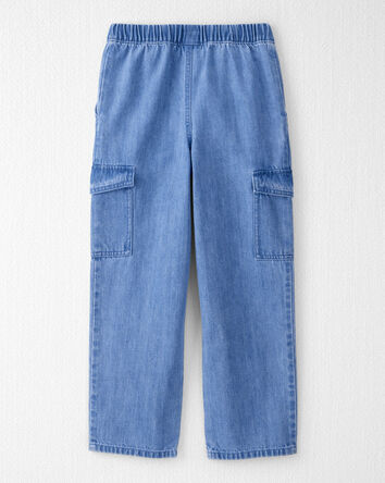 Kid Organic Cotton Chambray Cargo Pants, 