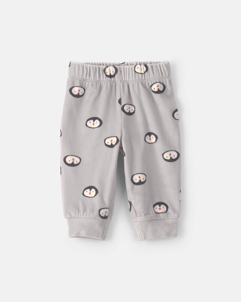Baby Boy 3-Piece Penguin Long-Sleeve Top & Pant Set - Grey, image 2 of 5 slides