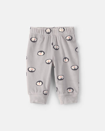 Baby Boy 3-Piece Penguin Long-Sleeve Top & Pant Set - Grey, 